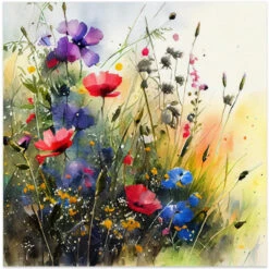 Idyllic Meadow (6) - Square Stretched Canvas, Poster Or Fine Art Print(Idyllic Meadow 6 Square Stretched Canvas Poster Or Fine Art Print)