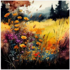 Idyllic Meadow (12) - Square Stretched Canvas, Poster Or Fine Art Print(Idyllic Meadow 12 Square Stretched Canvas Poster Or Fine Art Print)