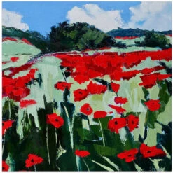 Poppies - Square Stretched Canvas, Poster Or Fine Art Print(Poppies Square Stretched Canvas Poster Or Fine Art Print)