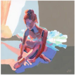 Ballerina Sitting - Square Stretched Canvas, Poster Or Fine Art Print(Ballerina Sitting Square Stretched Canvas Poster Or Fine Art Print)