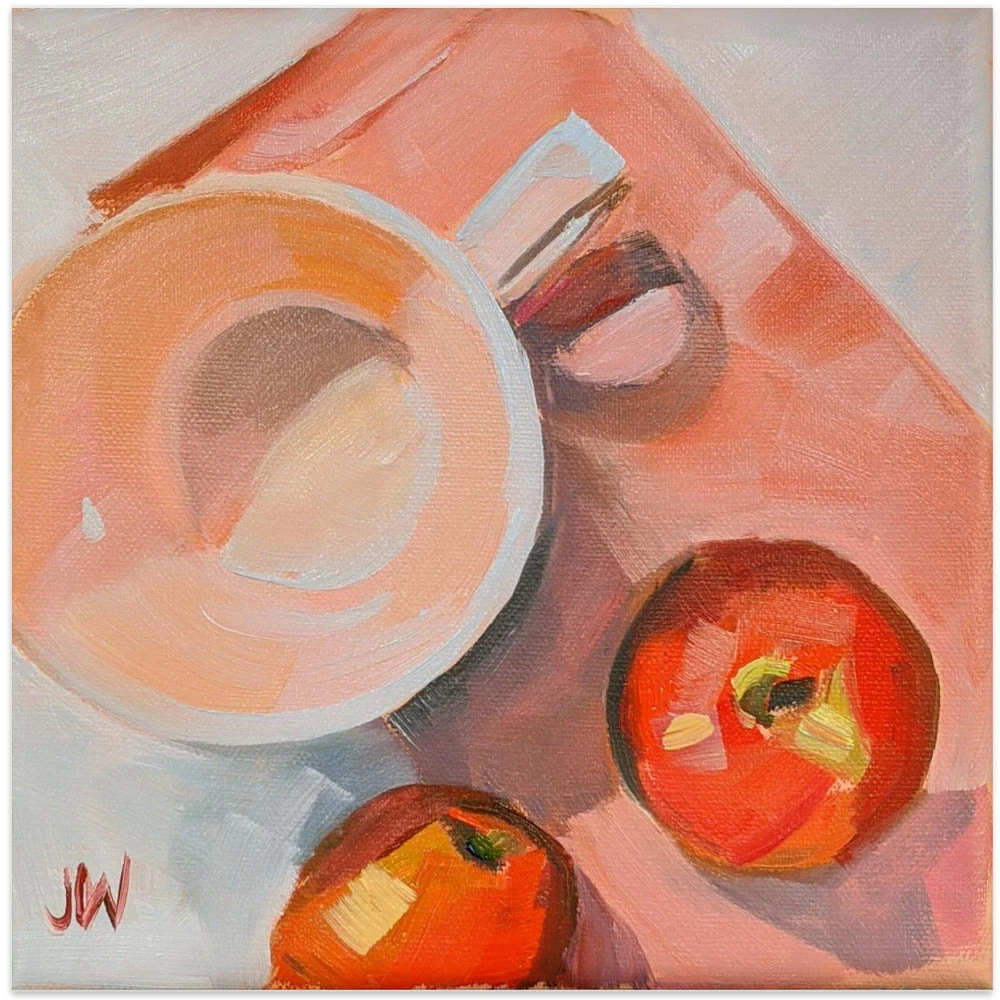 Peach Tea Cup - Square Stretched Canvas, Poster Or Fine Art Print(Peach Tea Cup Square Stretched Canvas Poster Or Fine Art Print) 1 Peach Tea Cup - Square Stretched Canvas, Poster Or Fine Art Print(Peach Tea Cup Square Stretched Canvas Poster Or Fine Art Print)