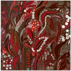 Crimson Isle’s Verdant Secret - Square Stretched Canvas, Poster Or Fine Art Print(Crimson Isle S Verdant Secret Square Stretched Canvas Poster Or Fine Art Print)