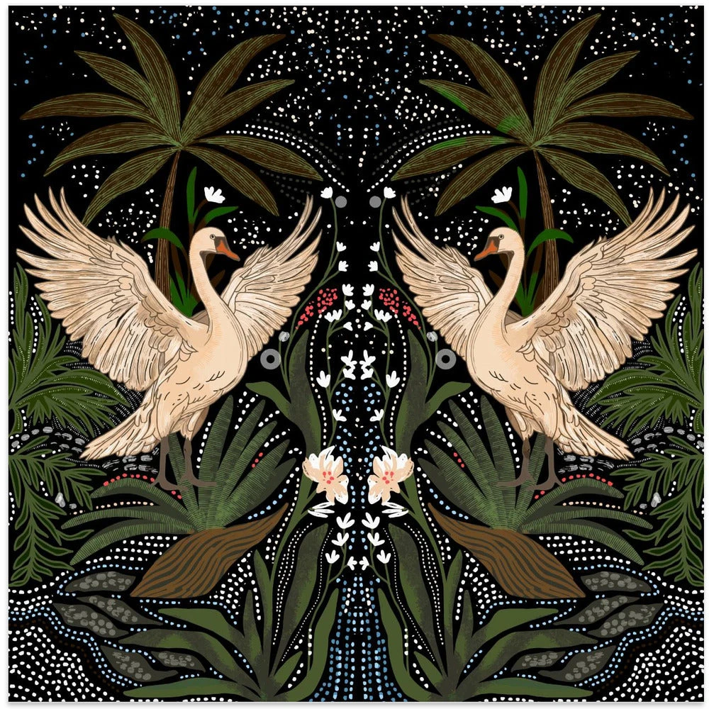 Swan Dance - Square Stretched Canvas, Poster Or Fine Art Print(Swan Dance Square Stretched Canvas Poster Or Fine Art Print) 1 Swan Dance - Square Stretched Canvas, Poster Or Fine Art Print(Swan Dance Square Stretched Canvas Poster Or Fine Art Print)