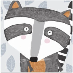 X Racoon Face2 - Square Stretched Canvas, Poster Or Fine Art Print(X Racoon Face2 Square Stretched Canvas Poster Or Fine Art Print)